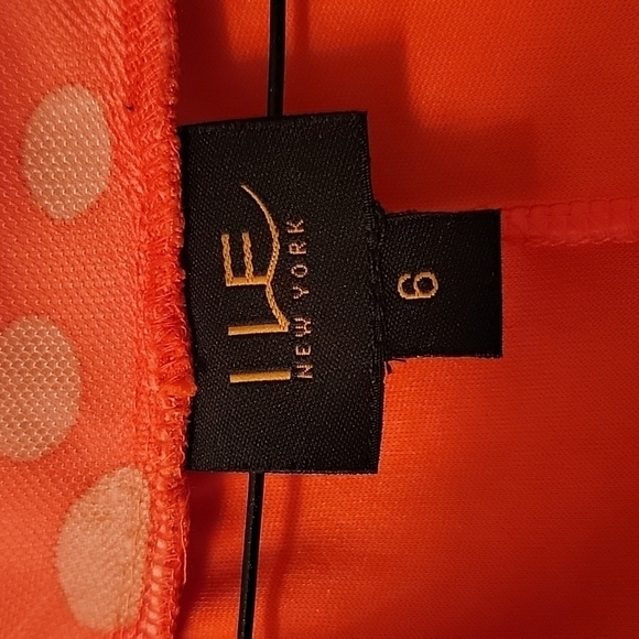 I le size 6 Orange with White Polkadot Dress - Picture 8 of 10